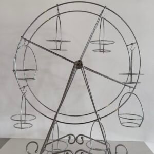 wheel cup cake stand silver