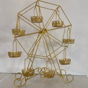 wheel cup cake stand gold