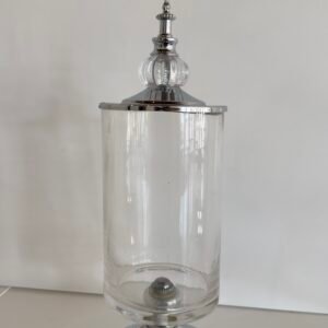 candlestick shape candy jar silver